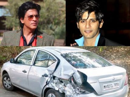 Shahrukh Khan's Vanity Van Rams Into Karanvir Bohra's Car!