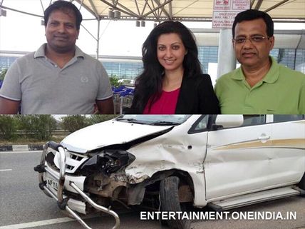 Photos: Hamsa Nandini Escapes Unhurt In Car Accident
