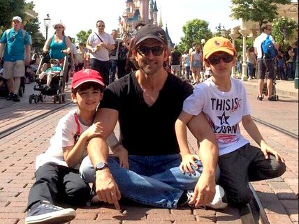 Hrithik In Disneyland With His Sons