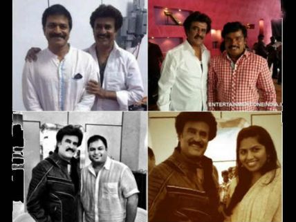 Photos: Rajinikanth With Telugu Stars On Lingaa Set
