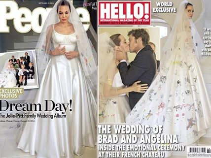 Angelina Jolie, Brad Pitt Wedding Pics Out! Checkout The Bride