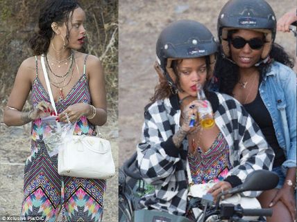 Rihanna's Wild France Holiday: Holding Weed, Drinking Beer!