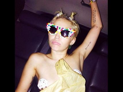 Miley Cyrus Goes Topless To Alexander Wang's Party, Supports Free The Nipple