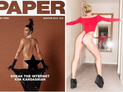 Miley Cyrus Spoofs Kim Kardashian's Bare Back Pic & It's Funny!