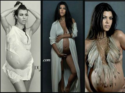 Kourtney Kardashian Follows Kim, Bares Her Pregnant Body