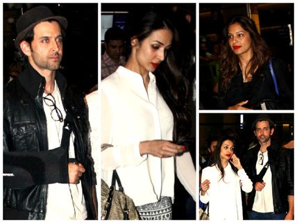 Spotted: Hrithik Roshan, Bipasha, Malaika At International Airport