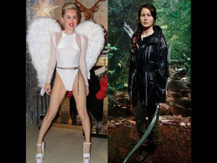 Jennifer Lawrence (Katniss) & Miley Cyrus' Wax Statues Unveiled