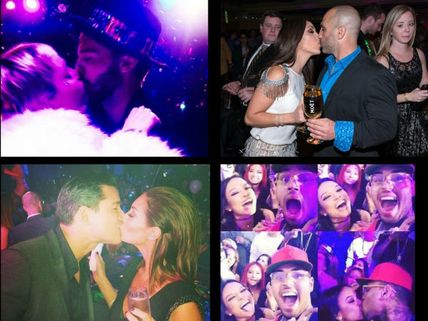 Celebrity Couples Kiss & Welcome New Year 2015