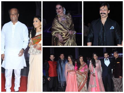 Pics: Rajinikanth, Bollywood Celebs At Sonakshi's Brother's Wedding Reception