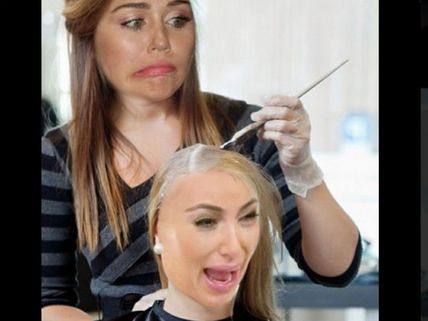 Miley Cyrus Makes Fun of Kim Kardashian's Blonde Hair In A Cryptic Pic