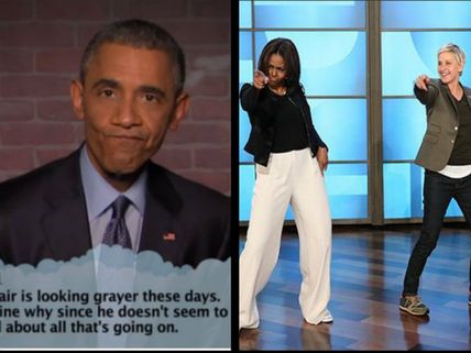President Obama Reads Mean Tweets, Michelle Dances on The Ellen Show!