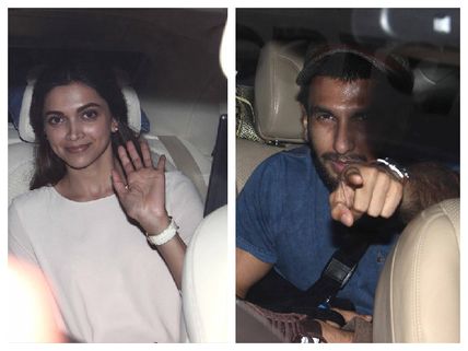 Snapped: Deepika Padukone, Ranveer Singh At Karan Johar's House