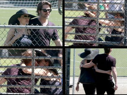Brad Pitt & Angelina Jolie's PDA During Kids Soccer Game