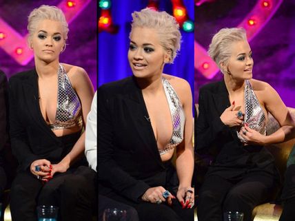 Rita Ora Suffers Nip Slip At Alan Carr's Talk Show