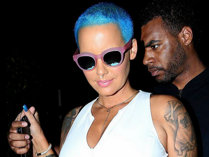 Amber Rose Colours Her Platinum Blonde Hair Blue