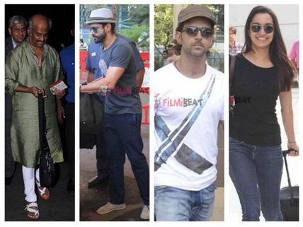 Spotted: Hrithik Roshan, Rajinikanth & Bollywood Celebs At Airport