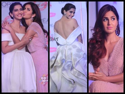 Pics: Katrina Kaif Kisses Sonam Kapoor At L'Oreal Paris Event