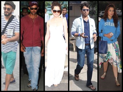 Ranveer-Sonakshi At Mehboob Studio, Hrithik-Kangana At Airport (Pics)