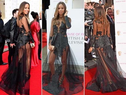 TV BAFTA Awards: Rochelle Humes Flashes Butt In A Sheer Gown