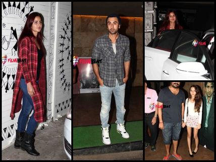 Pics: Ranbir Kapoor-Katrina Kaif At Bombay Velvet Spl Screening