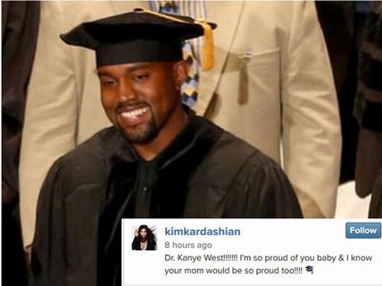 Kanye West Gets Honorary Doctorate, Kim Proud!