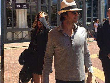 Ian Somerhalder & Nikki Reed Arrive At Cannes
