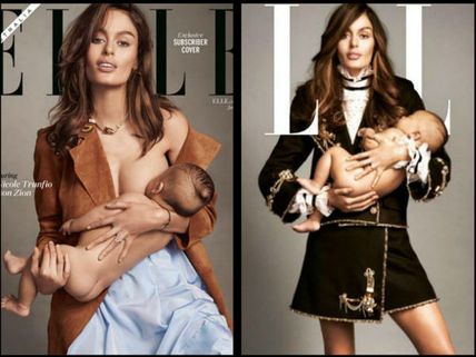 Nicole Trunfio Creates A Stir By Breastfeeding On Elle Cover