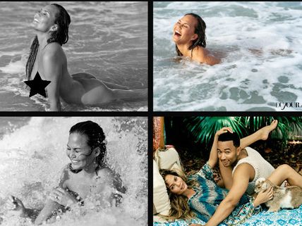 Chrissy Teigen Bares For DuJour Magazine, Reveals Kim Is Her Inspiration