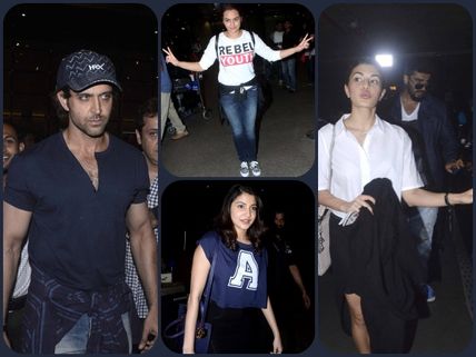 Spotted: Hrithik Roshan, Jacqueline & Celebs Return From IIFA