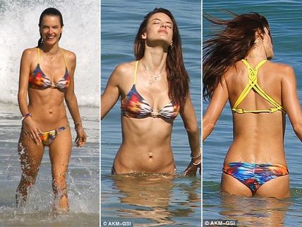 Alessandra Ambrosio Hits The Beach Before Attending Michael Kros Event