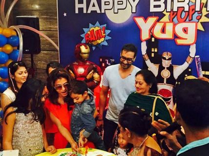 Pics Of Kajol-Ajay Devgn Celebrating Their Son Yug's Birthday