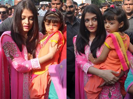 Too Adorable! Aishwarya Rai Bachchan Spotted With Aaradhya Bachchan At Siddhivinayak Temple 