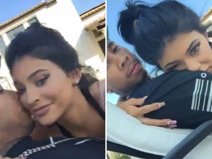 Kylie Jenner & Tyga's Lovey-Dovey & PDA Filled Snapchat Videos 