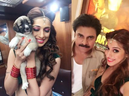 OMG! Lakshmi Rai Gives Pawan Kalyan's Title To A Dog