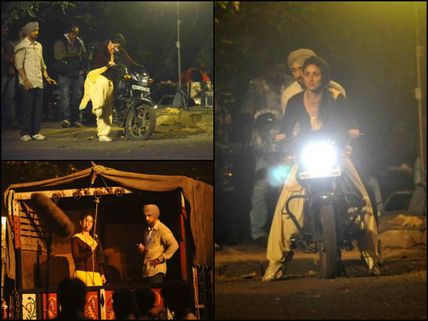 NEW PICS! Kareena Kapoor & Diljit Dosanjh Filming Bike Sequence On The Sets Of Udta Punjab! 