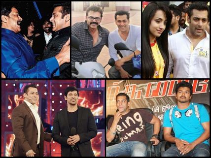 Unseen Candid Pics Of Salman Khan With South Indian Superstars