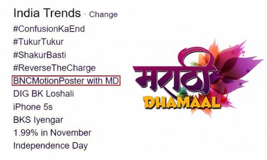 'Marathi Dhamaal' trends 'Bandh Nylon Che' – Motion Poster for 17 hrs. on Twitter!