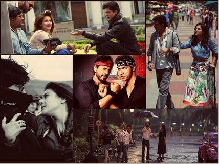 NEW UNSEEN PICS! Shahrukh & Kajol Practise Romantic Scenes, On The Sets Of Dilwale 