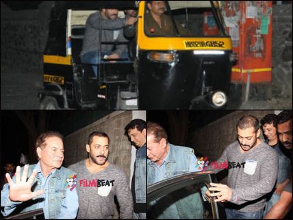 Salman Khan Paid Rs 1000 For An Auto-Rickshaw Ride; Attends Sohail Khan's B'day Bash [PICS]