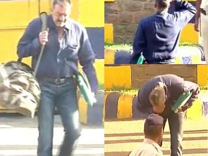 Pics: Sanjay Dutt Released From Jail, Salutes The National Flag!