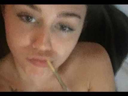 Miley Cyrus Shares A Topless Selfie While Smoking Weed Amidst Pregnancy Rumours!
