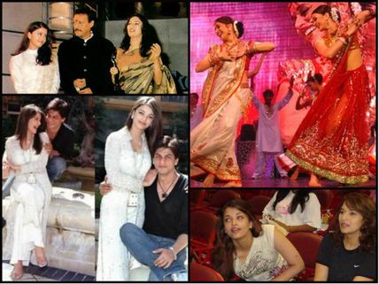 MOST BEAUTIFUL UNSEEN PICS! Aishwarya Rai Bachchan With Madhuri Dixit & SRK During 'Devdas' Days!