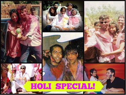 Flashback! B-town Top Celebs (SRK-Gauri, Salman, Aishwarya, Big B, Hrithik & Others) Rare Holi Pics!