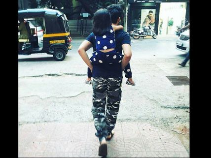 Latest Picture! So Cute, Aaradhya Bachchan Gets A Piggyback Ride!