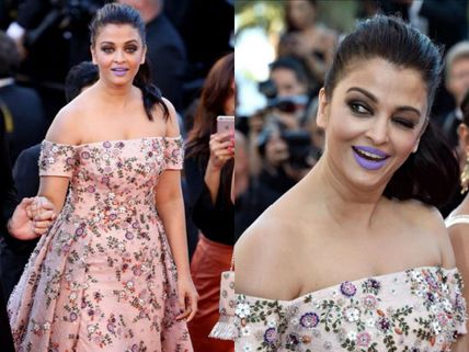 Funny! Aishwarya Rai Trolled On Twitter For Her Purple Lips At Cannes