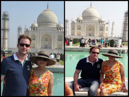 Beautiful Pictures! Newly-weds Preity Zinta & Gene Goodenough Spotted At The Taj Mahal!