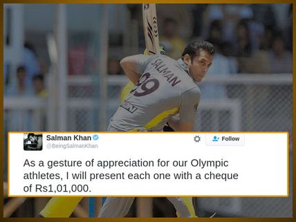 Salman Khan Is Being Human! Will Present 1 Lakh Rupees To Indian Olympic Athletes