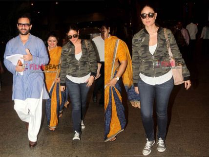 Kareena Kapoor & Saif Ali Khan Leave For A Mini Vacation! View Pictures From The Airport