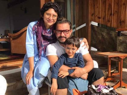 Aamir Khan Poses For A Picture With ‘Birthday Girl’ Kiran Rao And Son Azad! 