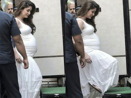 Wow Pictures: Heavily Pregnant Kareena Kapoor Spotted; Looks Gorgeous In White